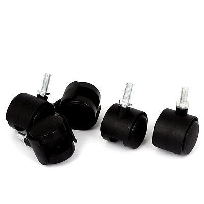 5pcs Replacement Office Chair Swivel Twin Wheel Caster M6 x 15mm Grip Ring Stem ► Photo 1/1