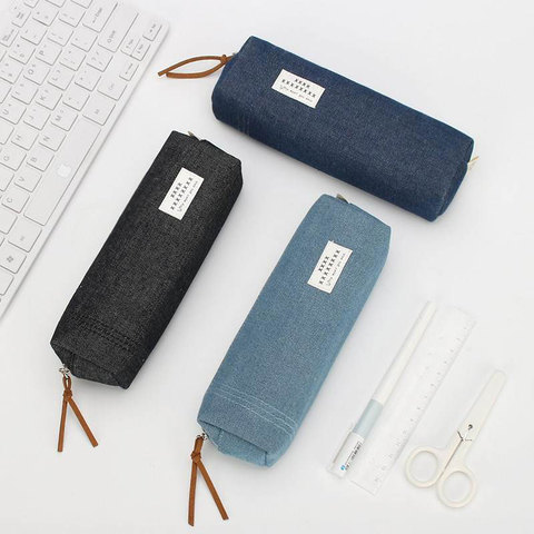 Concise Solid Color Pencil Case for Girls Boy Student School Pencil Box  Stationery Supplies Canvas Pencil Bag estojo escolar - Price history &  Review, AliExpress Seller - hopk Official Store