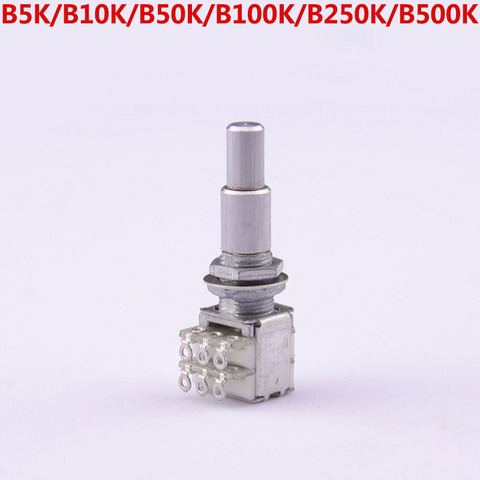 1 Piece GuitarFamily B5K/B10K/B50K/B100K/B250K/B500K Stacked Dual Concentric Potentiometer(POT) With Center Detent MADE IN KOREA ► Photo 1/5