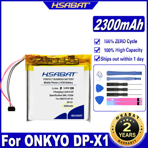 HSABAT DP-X1 XDP-300R 100R Player 2300mAh Battery for ONKYO DP-X1 XDP-300R 100R Player Accumulator 5 Wire Batteries ► Photo 1/6