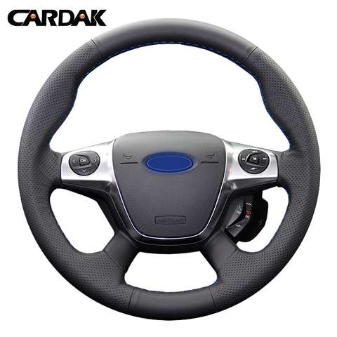 CARDAK Artificial Leather Hand-stitched Car Steering Wheel Cover for Ford Focus 3 2012 2013 2014 KUGA Escape 2013 2014 2015 2016 ► Photo 1/6