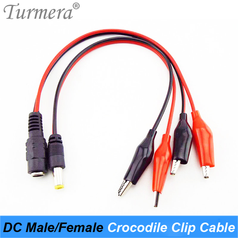 Turmera DC Male Female Jack Connector with Crocodile Clip Wire 12V Battery Cable Crocodile Clip Connector Wire 25cm DC 5.5*2.1mm ► Photo 1/6