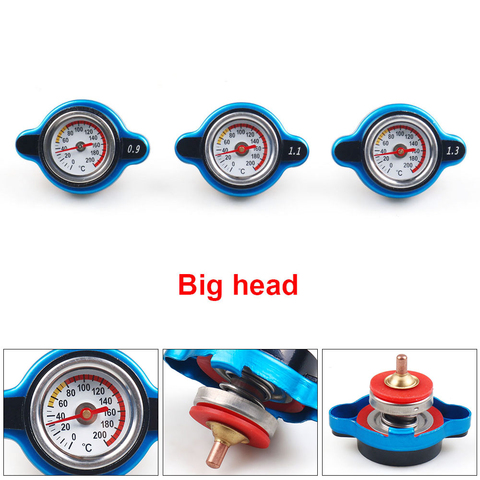 Racing Small Size Thermost Radiator Cap COVER + Water Temp gauge 0.9BAR or 1.1BAR or 1.3 BAR Cover No logo(Big head) ► Photo 1/6