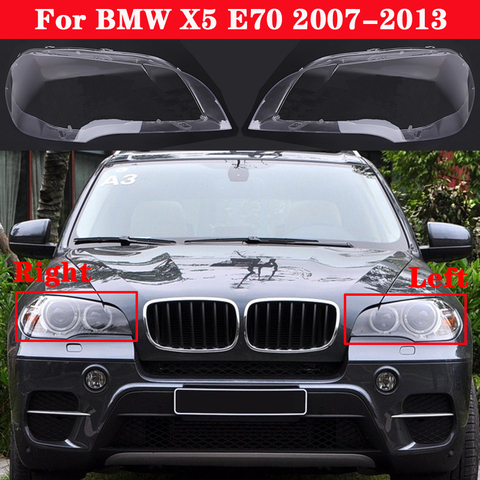 Car Front Headlight Cover For BMW X5 E70 2007-2013 xDrive 30i/35i/40i/48i/50i/35d/40d Headlamp Lampcover glass Shell 63117288995 ► Photo 1/4