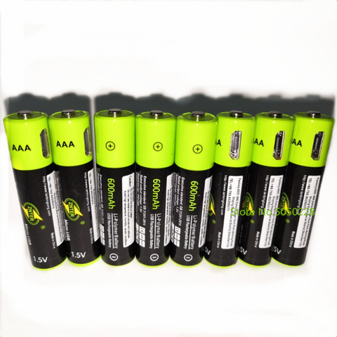 8pcs/lot ZNTER 1.5V AAA rechargeable battery 600mAh USB rechargeable lithium polymer battery fast charging via Micro USB cable ► Photo 1/5