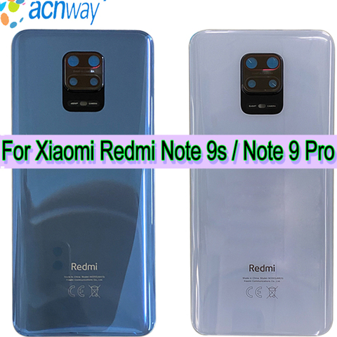 Original For Xiaomi Redmi Note 9s Battery Cover note 9 pro Back Glass Panel Rear Housing For Xiaomi Redmi Note 9 Pro Back Cover ► Photo 1/6