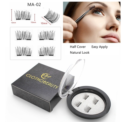 Magnetic Eyelashes 2 Magnets Half Cover False Eyelashes,Reusable Magnetic Lashes,Natural Cils Magnetique,Cilios Magnetico ► Photo 1/6