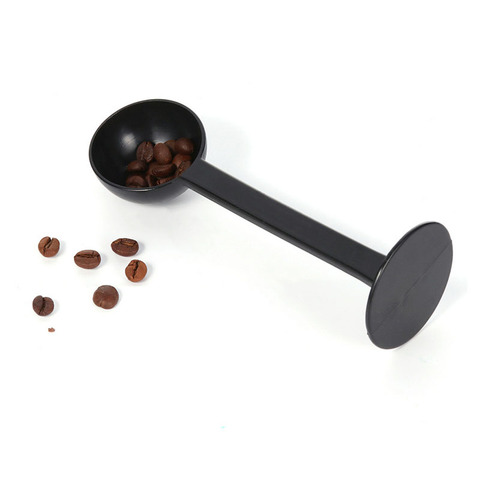 Tamping Scoop 2 in 1 for Coffee Powder Coffeeware Measuring Tamper Spoon Plastic Black Kitchen Accessories 1Pcs ► Photo 1/5