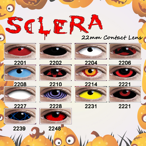 2pcs/pairs 22MM Halloween Sclera Contact Lens For Cosplay Eyes Full Eye Colorful Popular Contacts Zombia Bio-essence ► Photo 1/6