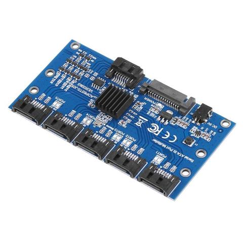 HOT-Controller Card Motherboard Sata Expansion Card 1 To 5 Port Sata3.0 6Gbps Multiplier Sata Port Riser Card Adapter For Comp ► Photo 1/6