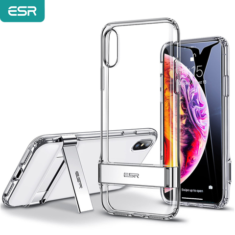 ESR Case for iPhone X XS XR/XS Max/SE 2nd 2022/11 Pro Max 2022/8 7 Plus Metal Kickstand Case Vertical and Horizontal Stand Case ► Photo 1/6