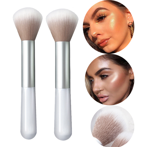 1pcs Portable face makeup makeup brushs white artificial fiber hair highlight brush blush powder brush beauty makeup tool ► Photo 1/6