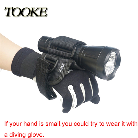 TOOKE Durable Light Holder Soft Glove Soft handmount for SCUBA Dive Diving Underwater Led Torch Flashlight ► Photo 1/5