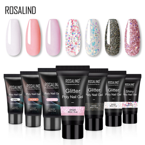 ROSALIND Shiny Poly Nail Gel Glitter Nails Art Design Semi Permanent UV Gel Builder All For Manicure Poly Extension Nail Gel ► Photo 1/6