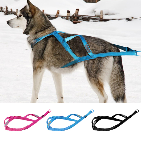 Winter Pet Sledding Harness Reflective Dogs Weight Pulling Harness Warm Padded For Dog Training Exercise Skijoring Scootering K9 ► Photo 1/6