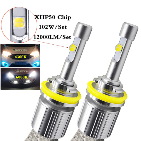 Car LED H7 bulbs 104W 12000LM XHP50 Chips LED Headlight 4300K 6000K Lamps led H1 H3 H4 9012 H11 HB3 HB4 H8 880 D1S D2S fog Light ► Photo 1/6