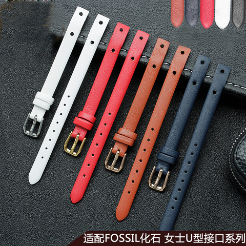 High Quality Genuine Leather Watchbands For Fossil ES3745 ES3861 ES4026 ES3862 ES4340 Women's Watch Straps 8mm Small Bracelet ► Photo 1/6