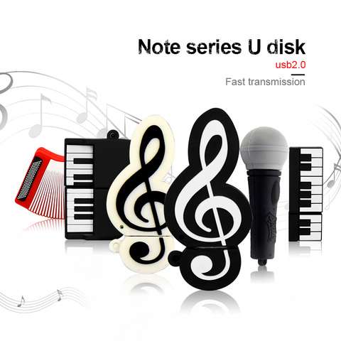 Microphone/Piano/Guitar/Cello/Musical Note/Organ Usb Flash Drive 2.0 Pen Drive Mini Flash Disk 32gb Pendrive U Disk Memory Stick ► Photo 1/6