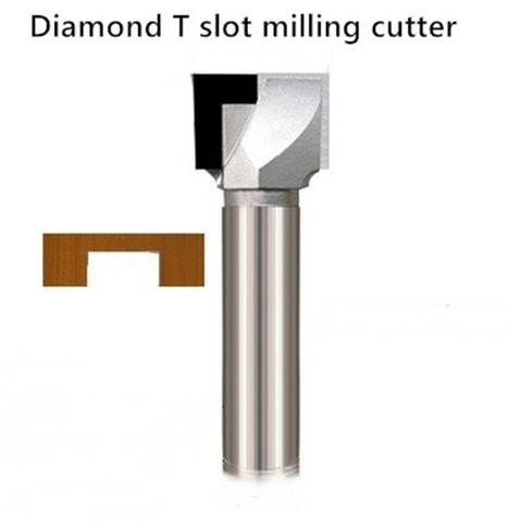 Diamond woodworking tool PCD shank cleaning bottom router bits for CNC wood T slot type end milling drilling engraving cutter ► Photo 1/6