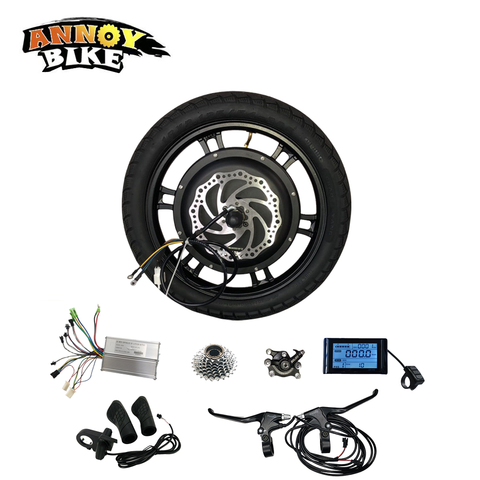 16 inch Hub Motor 48V 500W 800W Motorcycle Electric Bike Conversion Kit BLDC Motor Disc Brake Electric Scooter Kit ► Photo 1/6