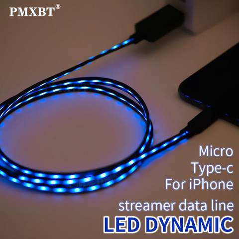 LED Glow USB Charge Cable Micro USB Type C Lighting Fast Charging Wire Telephone Cable for iPhone Samsung Data Sync Charger Cord ► Photo 1/6