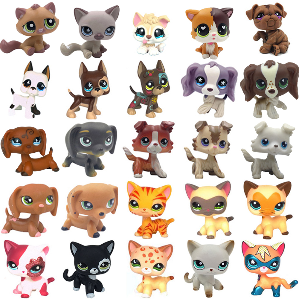 Littletoy Rare LPs Shorthair Cat LPs Collie Lot LPs Cats and Dachshund Dogs Collie Cocker Spaniel Great Dane Husky Figure Toy Lot Old LPs Figures