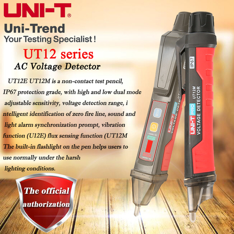 UNI-T UT12E/UT12M/UT12D non-contact AC Voltage Detector; high and low dual mode adjustable sensitive smart test pencil 24V-1000V ► Photo 1/6