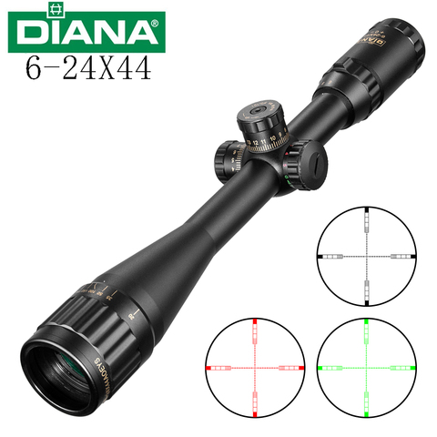 DIANA6-24X44hunting tactical optics cross red light rifle scope Green Red Illuminated sniper rifle scope airsoft air weapons ► Photo 1/6