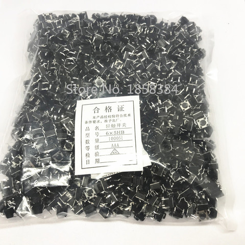 1000PCS DIP-4Pins 6*6*5 mm Switch Tactile Push Button Switches 6x6x5mm ► Photo 1/1