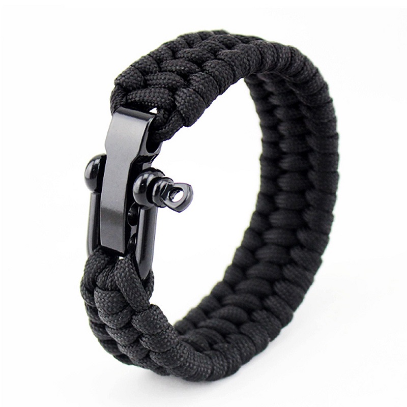 Outdoor Travel Camping Thin Army green Braided Cobra Weave Plastic Buckle  Paracord Survival Bracelet