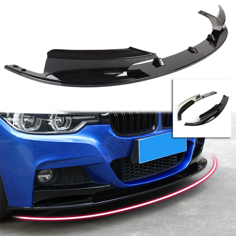 2Pcs/Set Car Front Bumper Lip Cover M Style Splitter Trim For BMW F30 3 Series 2012 2013 2014 2015 2016 2017 2022 Gloss Black ► Photo 1/6