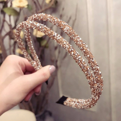 Girls Shiny Luxury Rhinestone Hair Band High Quality Diamond Pearls Hair Hoop Accessories for Women Crystal Headbands Ornaments ► Photo 1/6