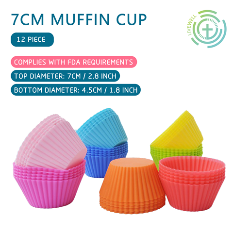 LeFull Set of 12 Pieces 7cm Muffin Cup For kitchen Round Silicone DIY Baking  Cake Mould Muffin Cupcake Molds ► Photo 1/5