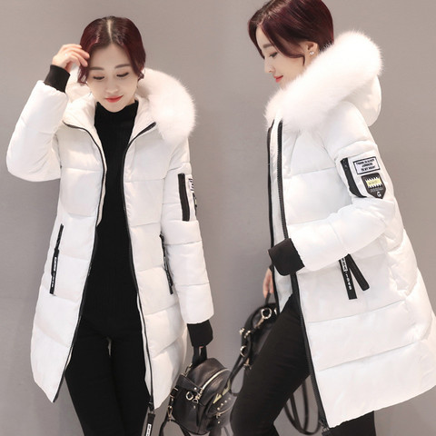 2022 Women Parkas Winter Ladies Casual Long Coats Woman Jackets Winter Women Hooded Fur Collar Cotton Parkas Warm Coat Outwear ► Photo 1/6