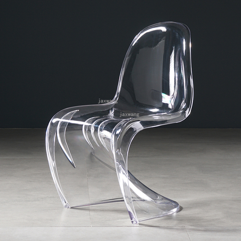 Minimalist Modern Plastic Dining Chairs, Clear Plastic Kitchen Chairs