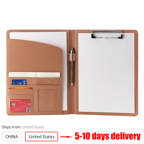 A4 PU Leather File Folder With Calculator Multi-function Business Document Pads Manager Portfolio Office Supplies ► Photo 1/6