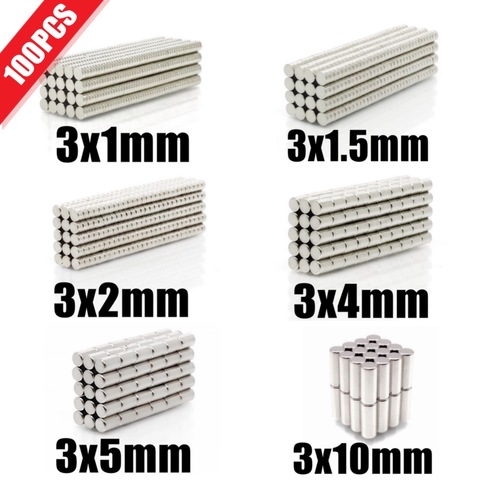 100Pcs Mini Small N35 Round Magnet 3x1 3x1.5 3x2 3x4 3x5 3x10 mm Neodymium Magnet Permanent NdFeB Super Strong Powerful Magnets ► Photo 1/6