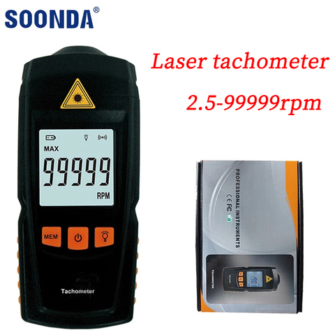 Digital Laser Photo Tachometer RPM Speed Meter Engine Motor Non-contact Tachometer Tach Tool Handheld Speed Gauge ► Photo 1/6