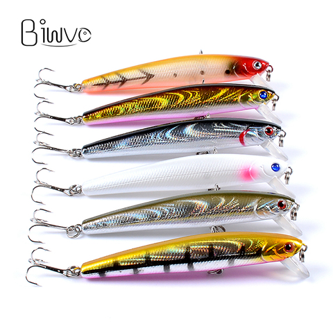 Biwvo Metal Minnow Crankbaits 9.6cm Carp Fishing Lures Goods For Fishing Hard Lure Bait Metal Jig Wobbler For Trolling Shad ► Photo 1/6