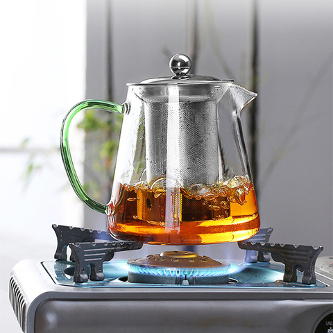 Colorful Heat-resistant glass Teapot 550ml With filter,tea pot Can be heated directly on fire Strainer Heat Coffee Pot Kettle ► Photo 1/6