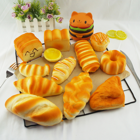 1pc Realistic Hamburger Simulated Simulated Bread PU Scented Soft Slow Rising Squeeze Toys Stress Relief Baby Kid Toy Xmas Gift ► Photo 1/6