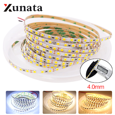 DC12V LED Strip width 4mm 120LEDs/m 2835 Flexible Tape LED Rope Ribbon Light Warm 3000K/White 6000K / Natural White 4000K 5m ► Photo 1/6