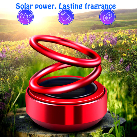Car Air Freshener Perfume Solar Auto 360° Rotating Essential Oil