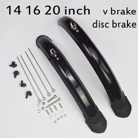 14 16 20 inch bicycle mudguard V brake disc brake bike fender front and rear mud guard folding bicycle wing ► Photo 1/6