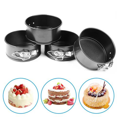 4 Inch Cake Pans Baking Tin Non-stick Springform Baking Tray Round Leakproof Cheesecake Pans with Bottom for Cheesecakes Pizzas ► Photo 1/6