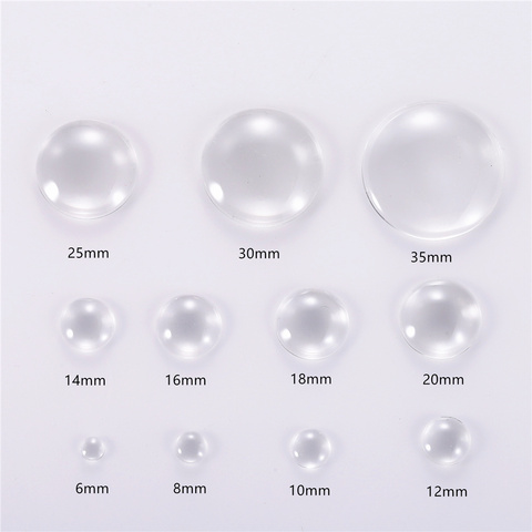 Round Flat Back Glass Cabochon 8mm 10mm 12mm 16mm 20mm 25mm 30mm Transparent Clear Crystal Cabochon Cameo For Diy Jewelry Making ► Photo 1/6