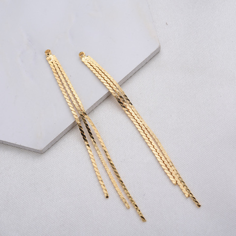 6PCS 60MM 24K Gold Color Plated Brass Chain Tassel Charms Jewerly Making Diy Jewelry Findings Accessories ► Photo 1/5