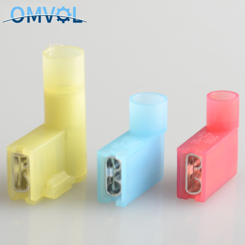 25pcs Nylon Flag Female Terminal insulated flag 6.3 plug Right Angle Terminals ► Photo 1/6