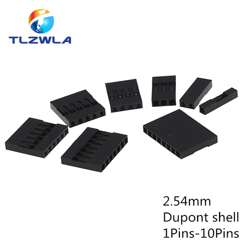 20pcs Dupont Plastic Shell Plug 2.54mm Single Row Dupont Connector 1P/2P/3P/4P/5P/6P/7P/8P/9P/10P Housing ► Photo 1/2