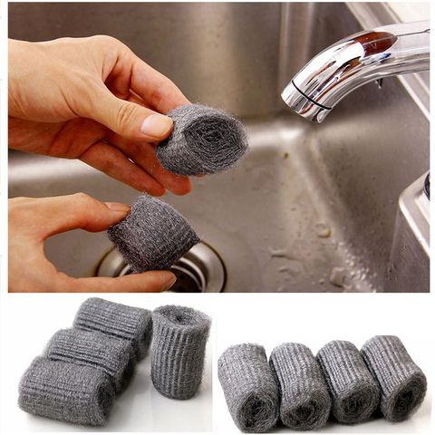 1 Stainless Steel Pan Brush Wire Metal Sponge Scrubber Cleaner Scourer Pots  Dish